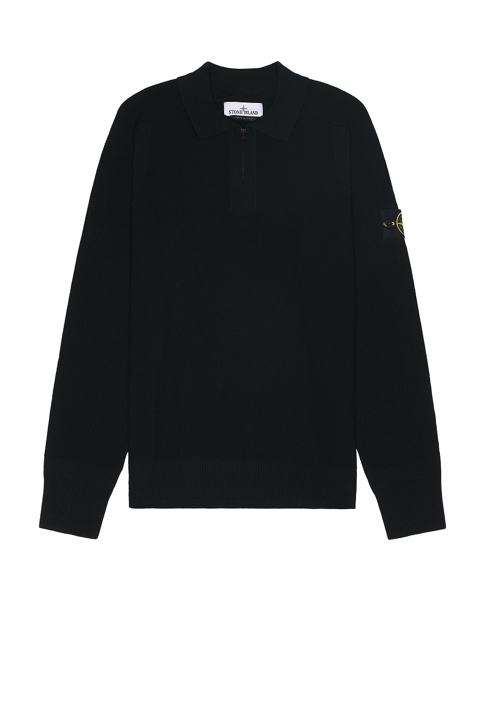 Image 1 of Stone Island Knit Polo in Black