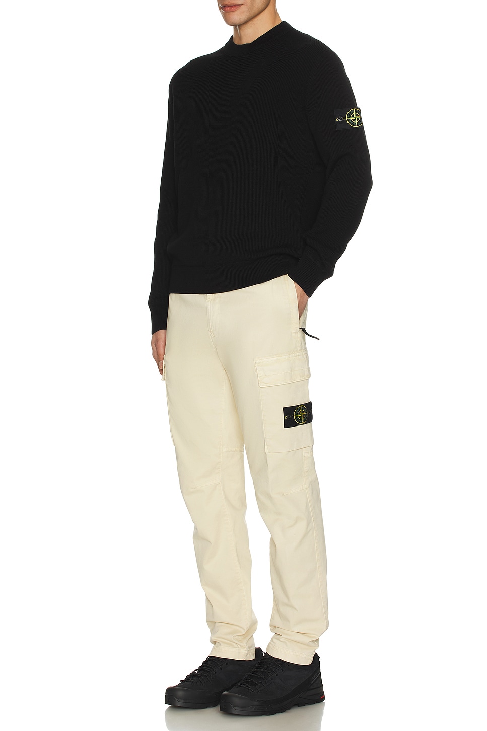 Image 1 of Stone Island Crew Neck Sweater in Black