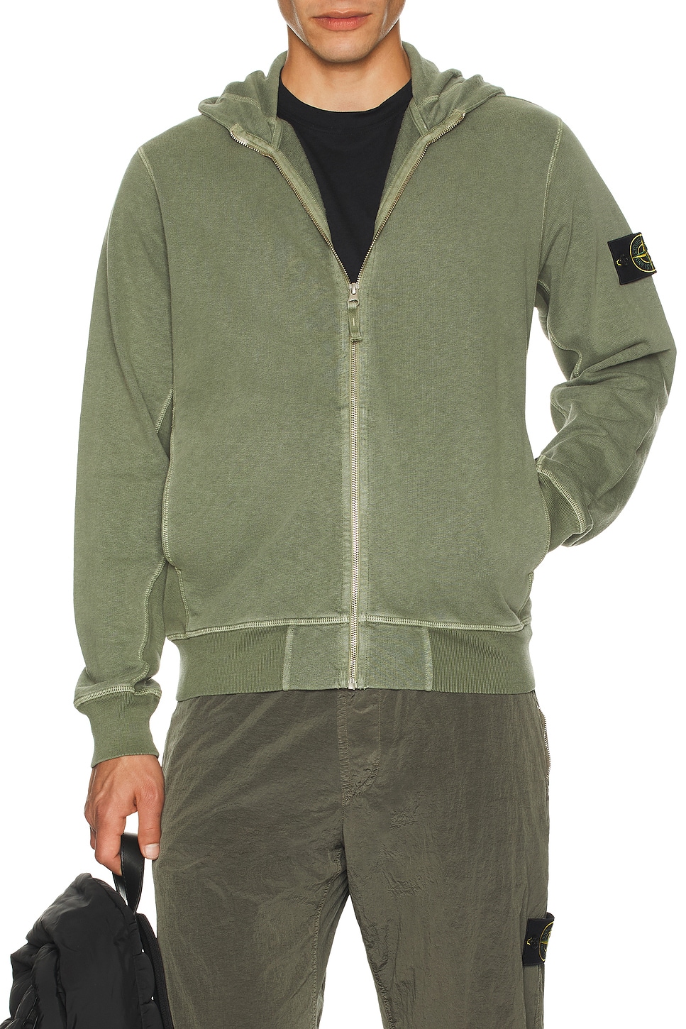 Image 1 of Stone Island Zip Up Hoodie in Musk