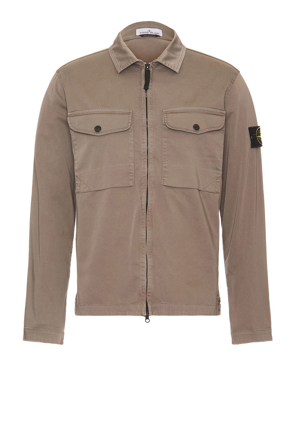 Image 1 of Stone Island Garment Dyed Overshirt in Walnut