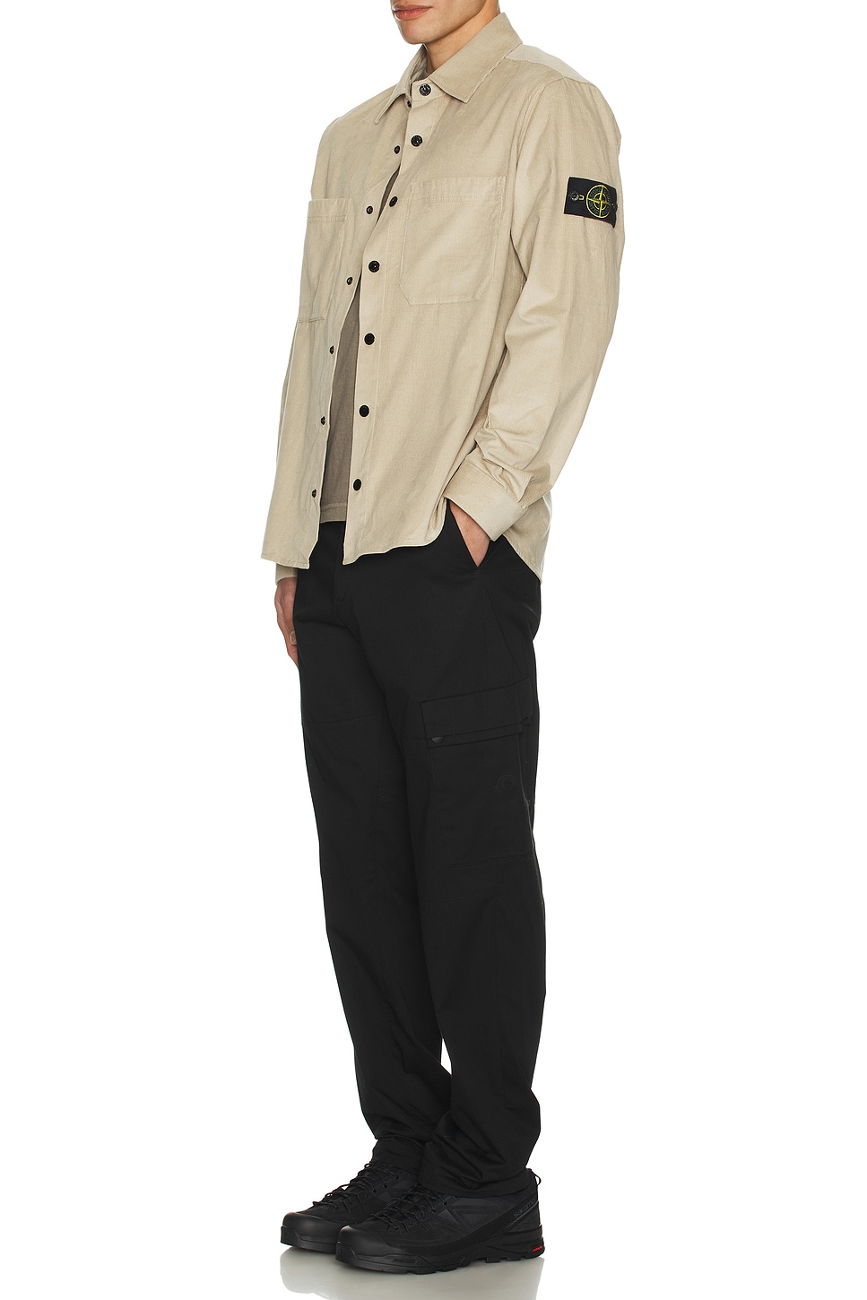 Image 1 of Stone Island Micro Cord Overshirt in Desert