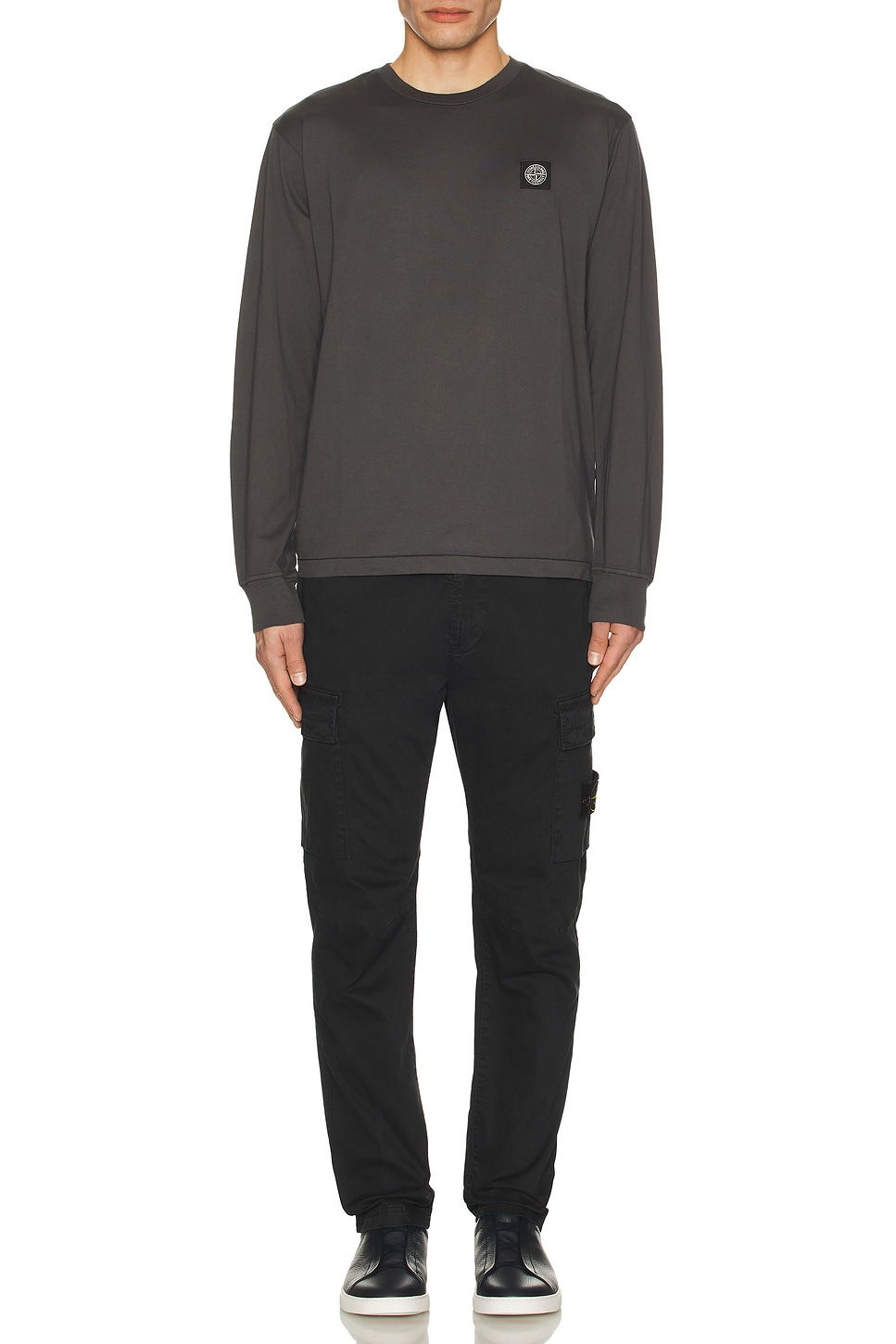 Image 1 of Stone Island Long Sleeve T-Shirt in Charcoal
