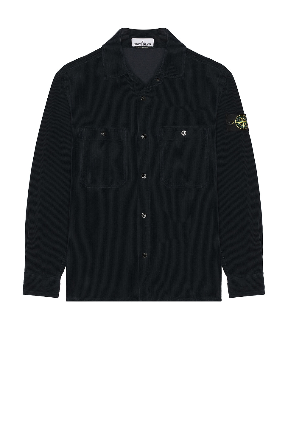 Image 1 of Stone Island Corduroy Shirt in Navy Blue