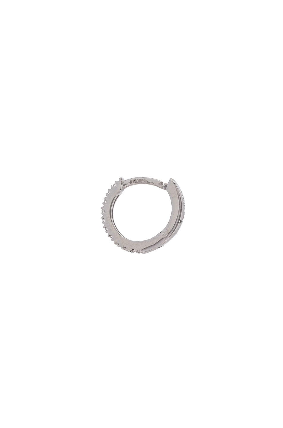 Image 1 of Stone Paris Tiny Hoop Paved Single Earring in White Gold