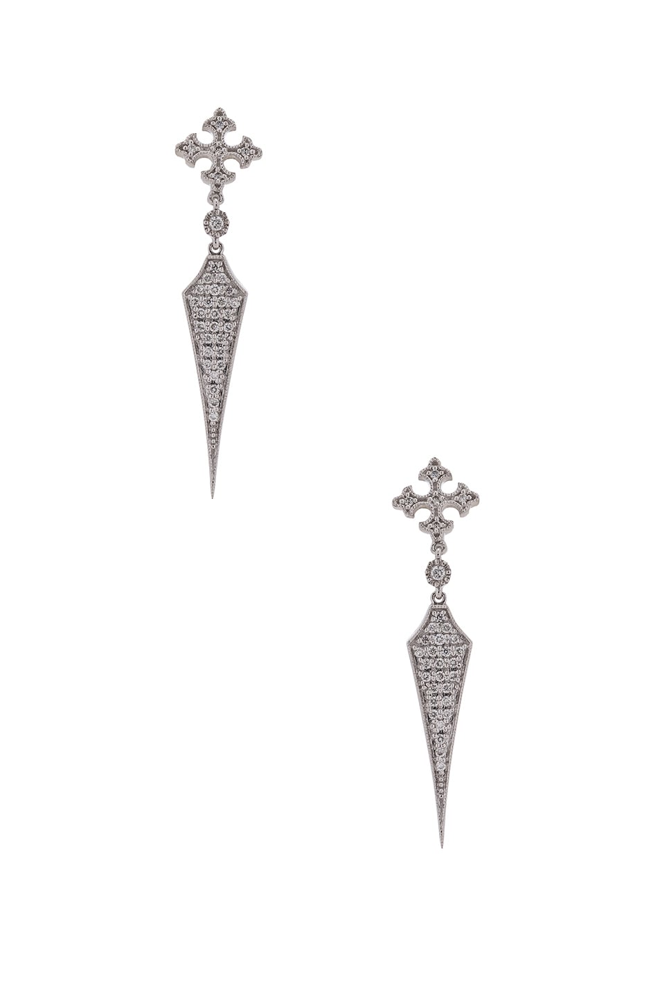 Image 1 of Stone Paris Passion Long Earrings in White Gold