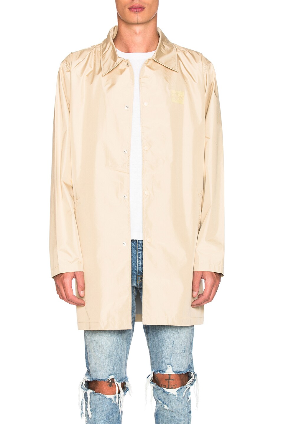 Image 1 of Stussy Long Coach Jacket in Tan
