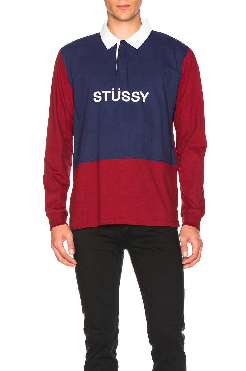 Image 1 of Stussy Panel Rugby in Red