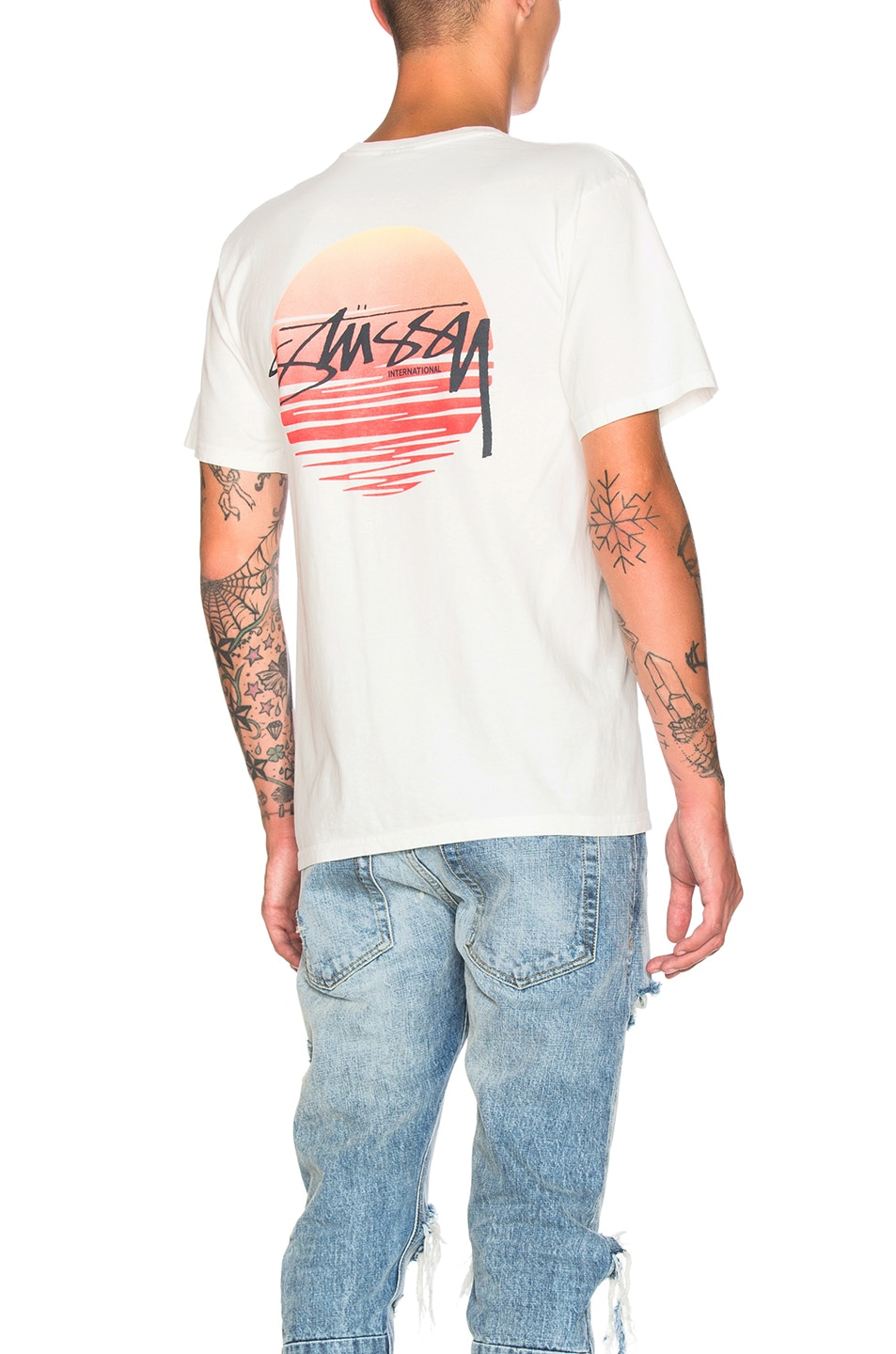 Image 1 of Stussy Sunset Dot Tee in Natural