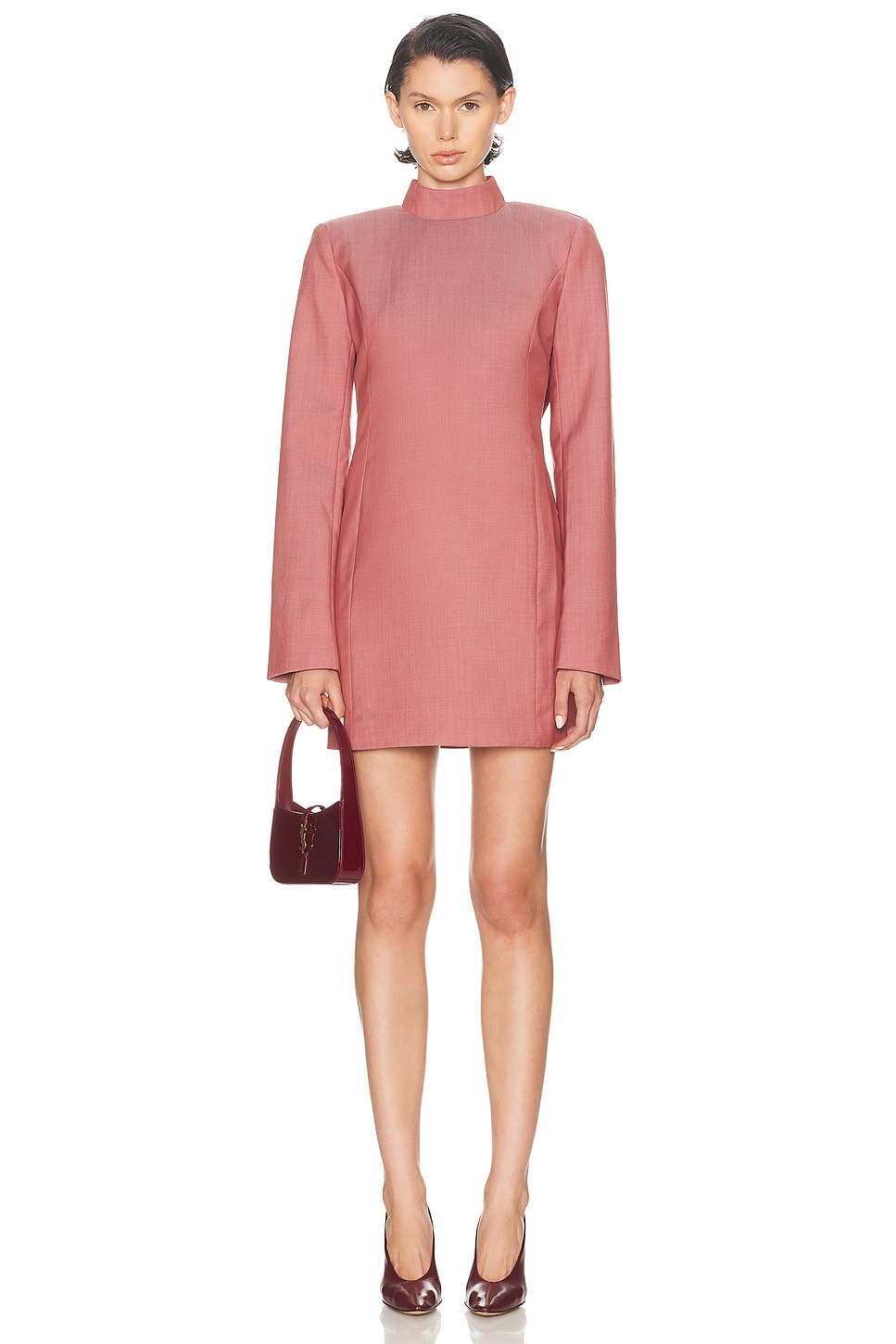 Sev Open Back Blazer Dress In Red