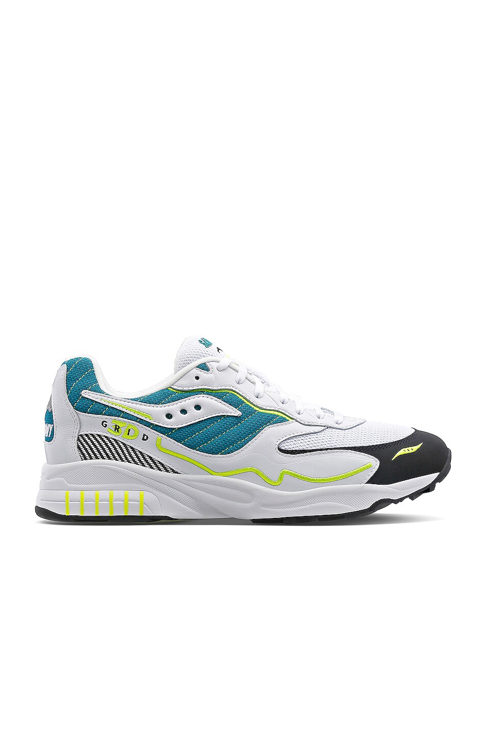 Image 1 of Saucony 3D Grid Hurricane in White & Green