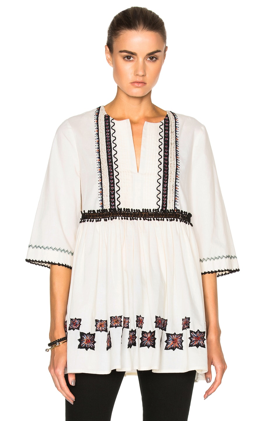 Image 1 of SUNO Cotton Leaf Tunic in Off White