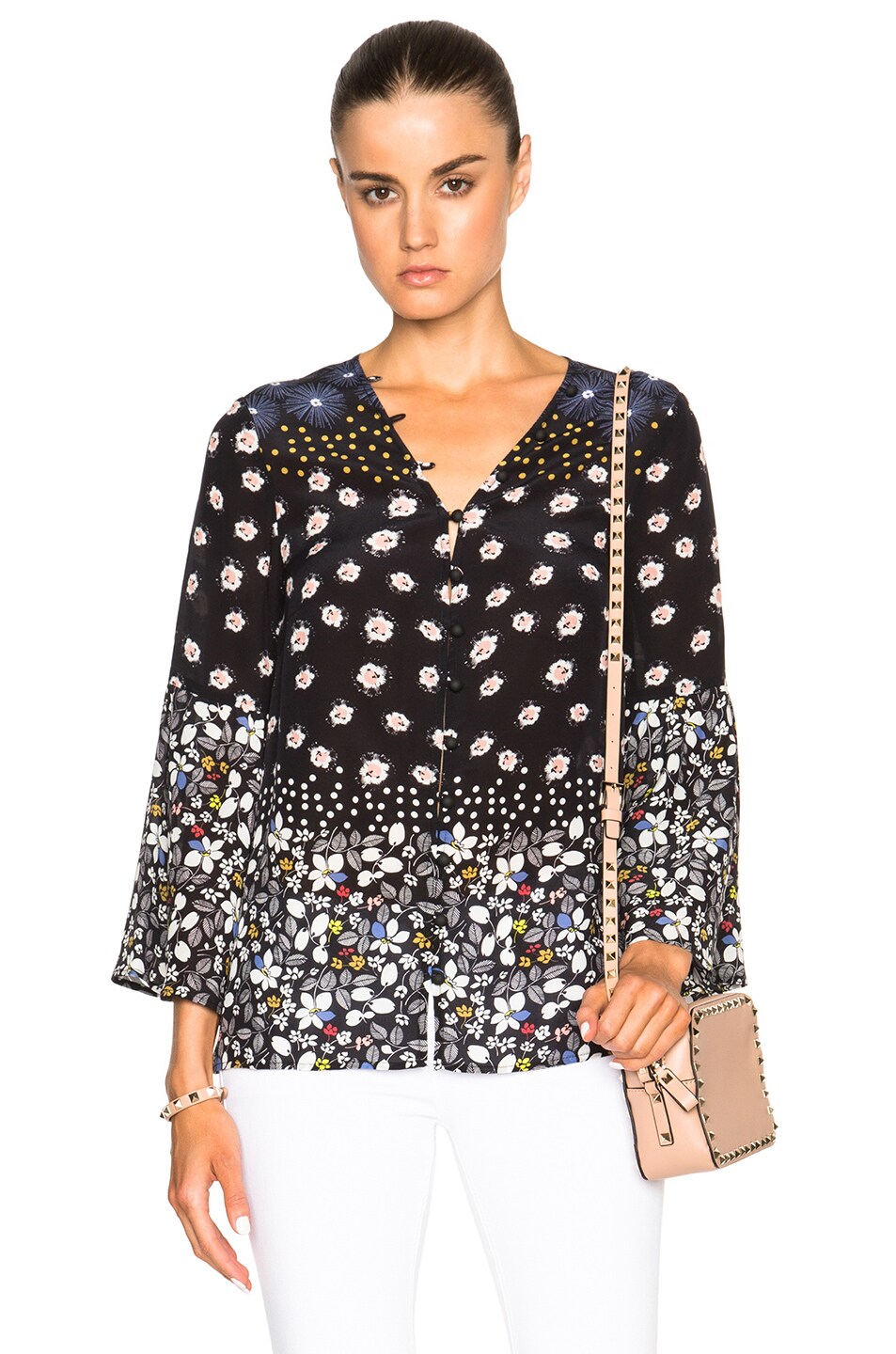 Image 1 of SUNO Button Front Top in Floral Dot