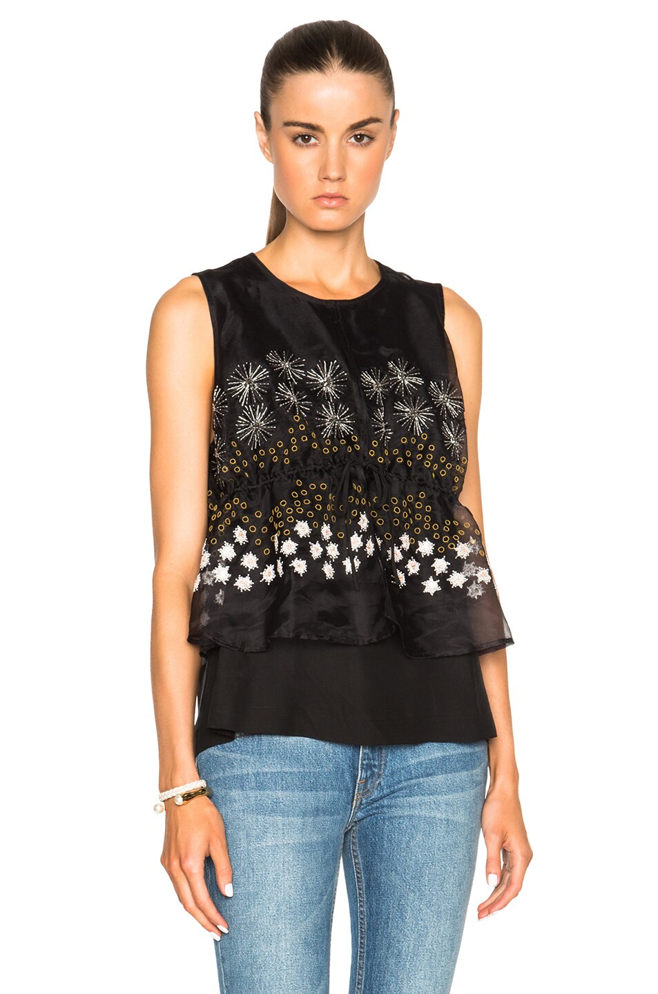 Image 1 of SUNO Organza Overlay Top in Embellished Stars