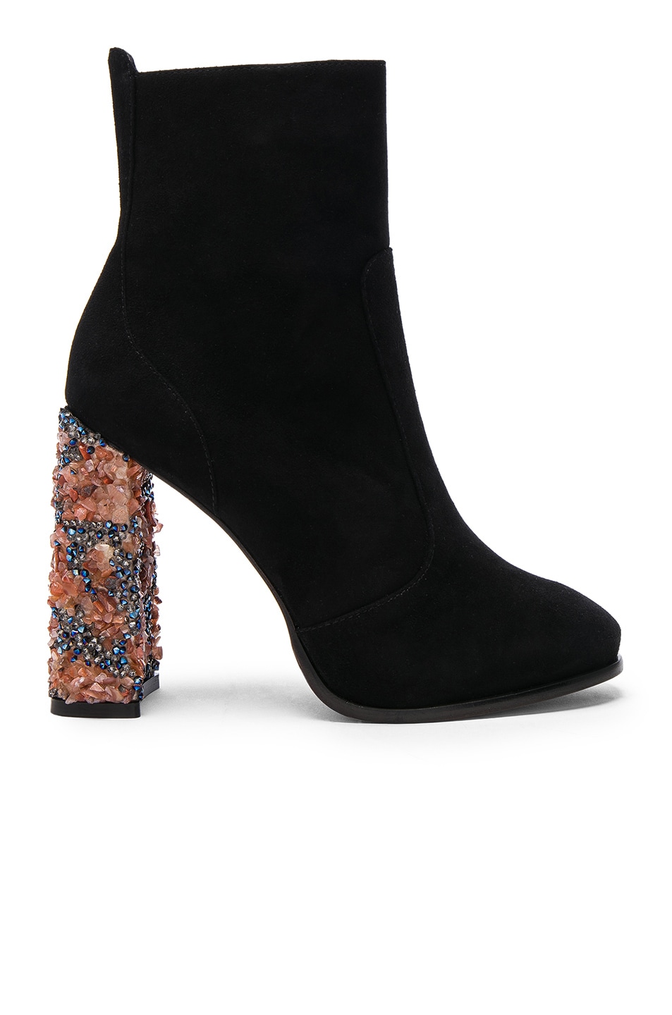 Image 1 of Sophia Webster Kendra Suede Ankle Boots in Black & Amber Crystal