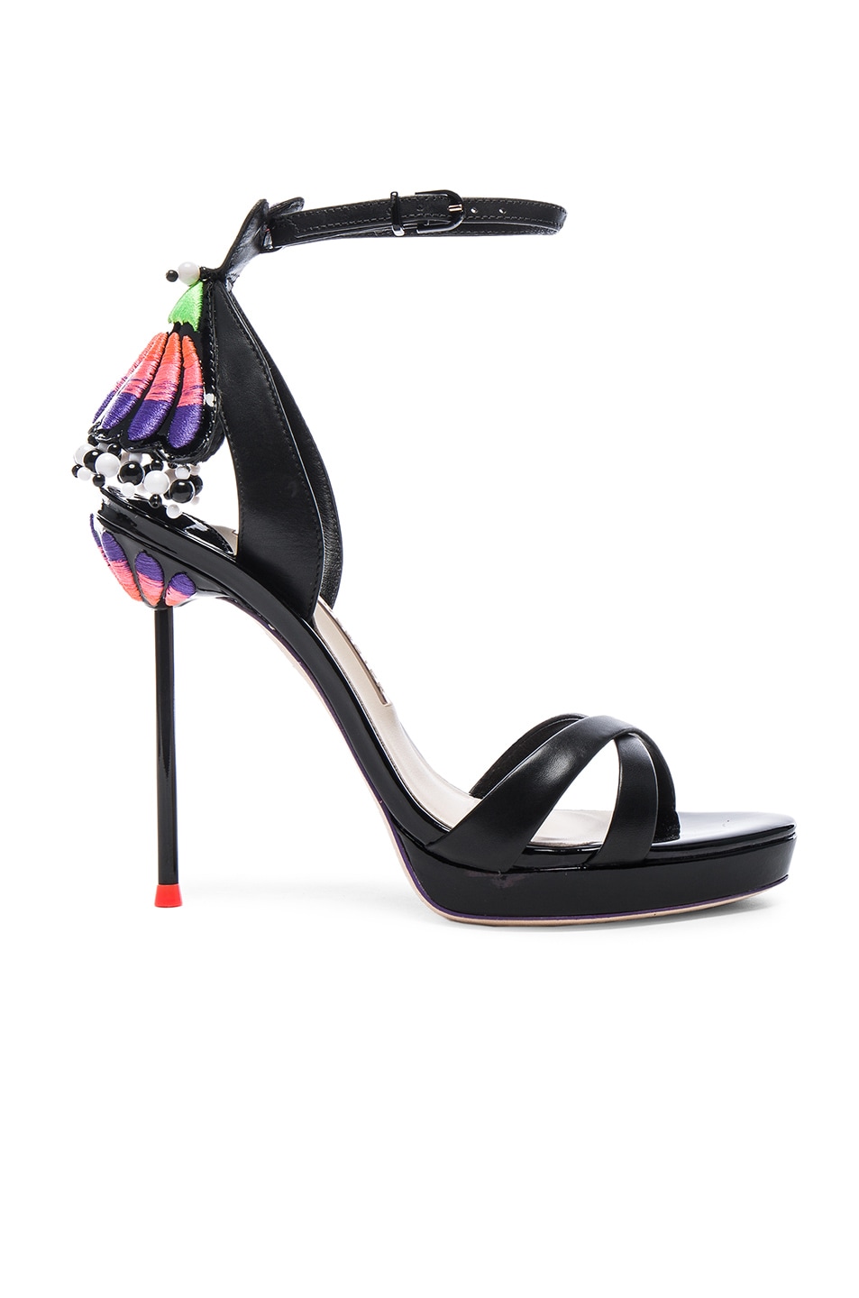 Image 1 of Sophia Webster Leather Nereida Platform Heels in Black