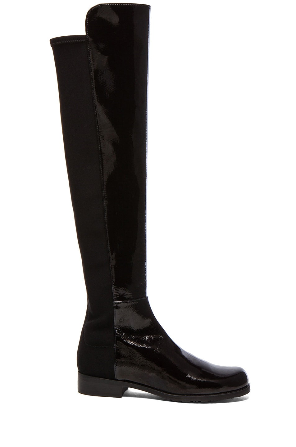 Image 1 of Stuart Weitzman 50/50 Stretch Leather Boots in Black Patent