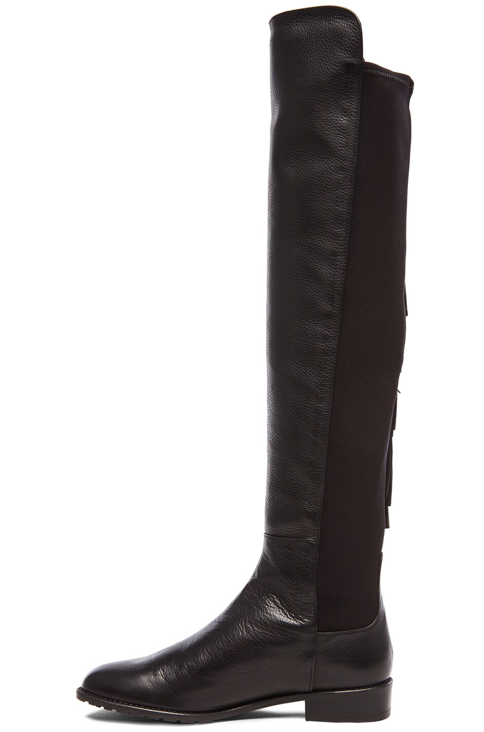 Stuart Weitzman Stretch Leather Mane Boots in Nero | FWRD