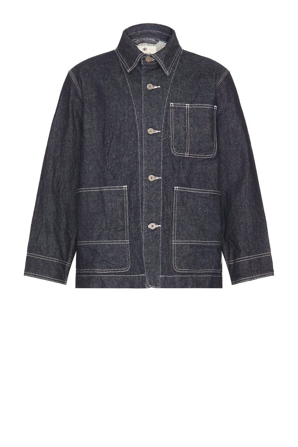 Shop Snow Peak Recycled Cotton Denim Jacket In Indigo