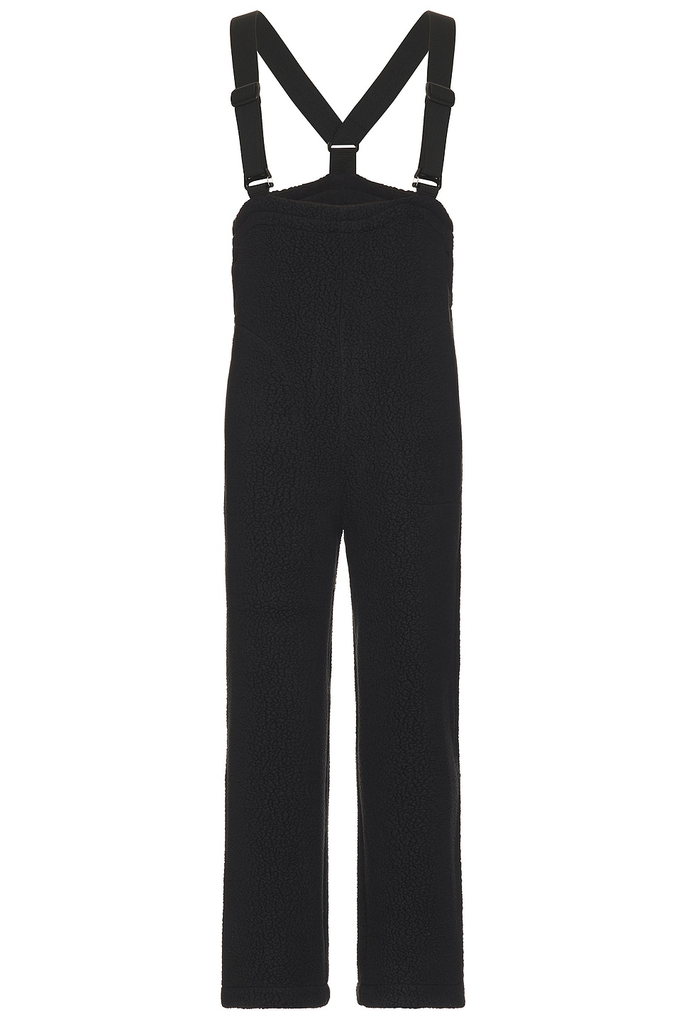 Thermal Boa Fleece Overalls in Black