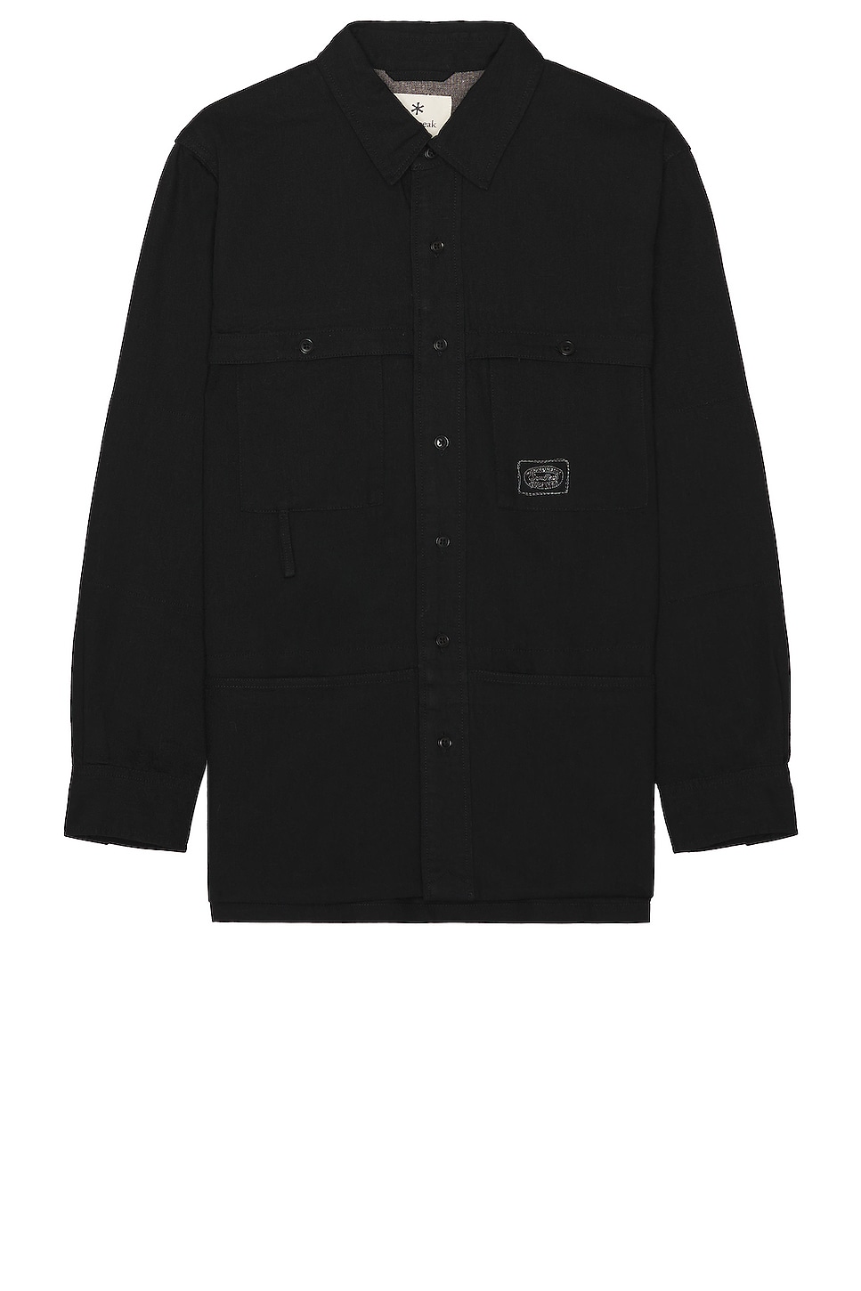 TAKIBI Light Denim Utility Shirt in Black