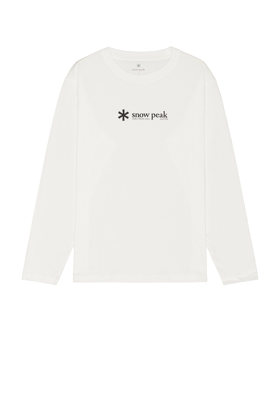 Image 1 of Snow Peak Soft Cotton Logo Long Sleeve T-Shirt in White