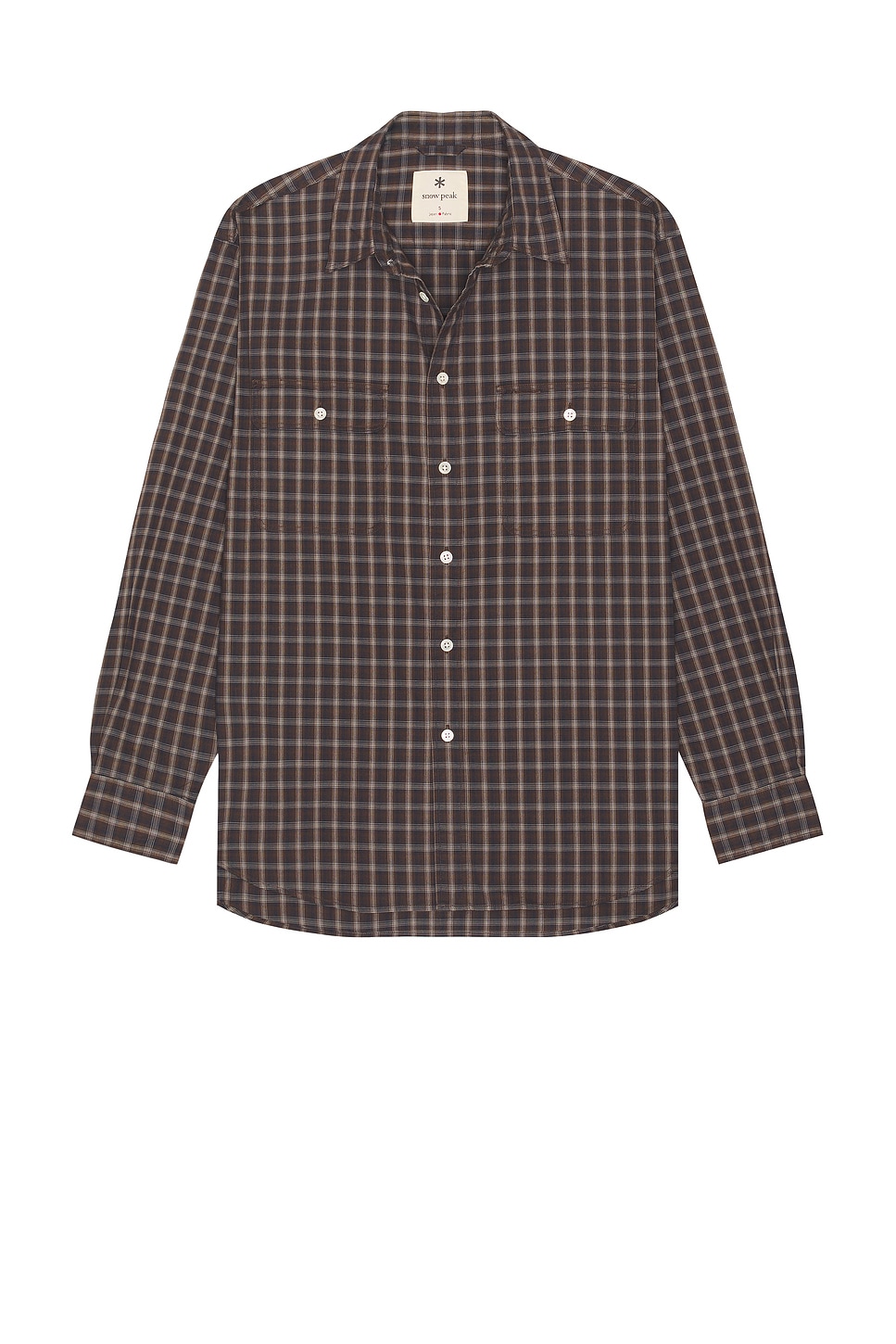 Image 1 of Snow Peak Organic Cotton Ombre Check Shirt in Brown Check