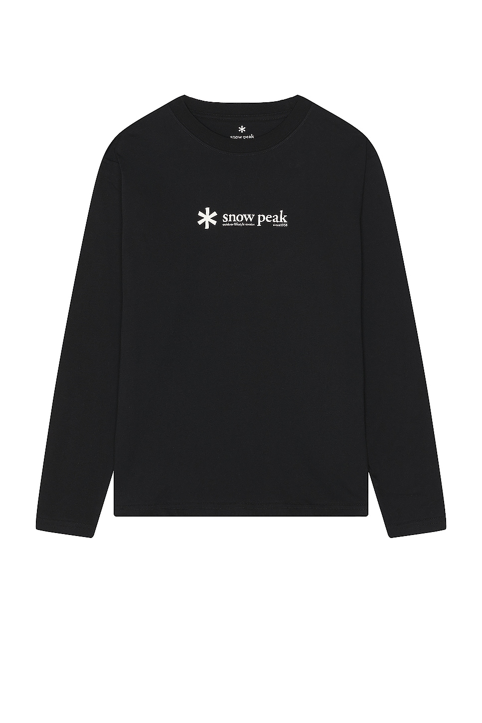 Image 1 of Snow Peak Soft Cotton Logo Long Sleeve T-Shirt in Black