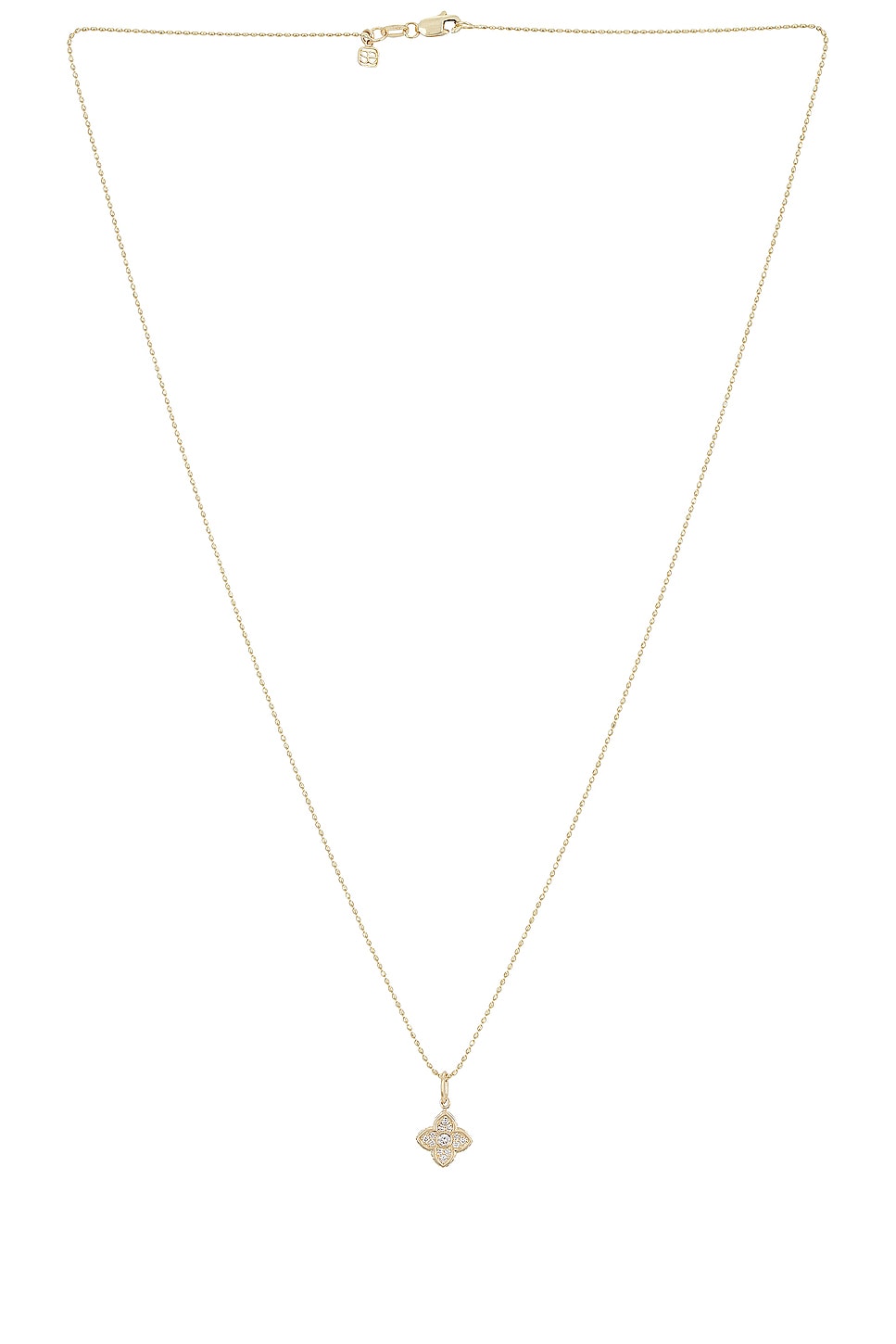 Image 1 of Sydney Evan Mini Bezel Moroccan Charm Necklace in Gold & Diamond