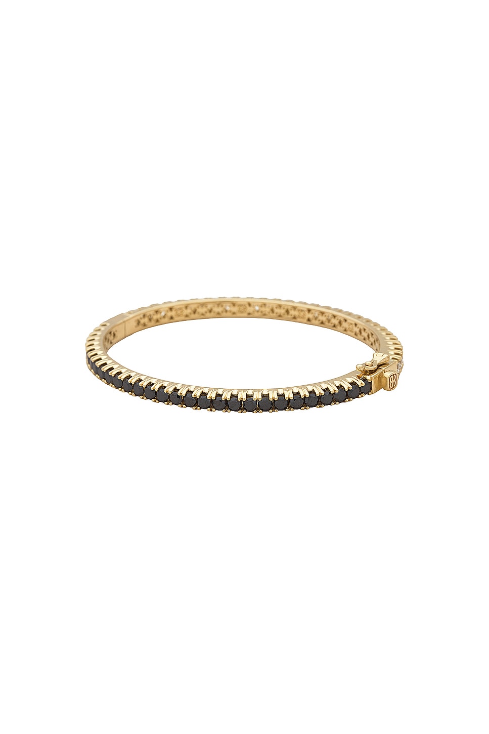 Image 1 of Sydney Evan Large Pave Bangle Bracelet in Black, White, & Gold