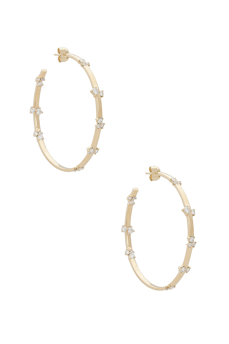 Image 1 of Sydney Evan Large Cocktail Bar Hoop Earrings in Gold