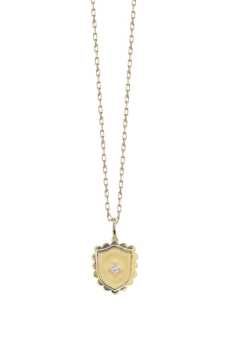 Image 1 of Sydney Evan Large Scallop Shield Charm Necklace in Gold