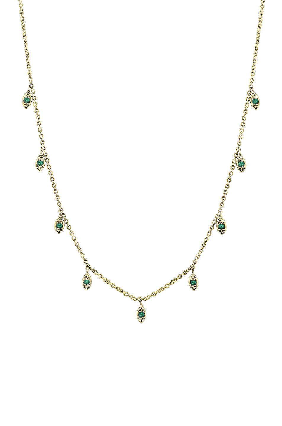 Image 1 of Sydney Evan 9 Marquis Fringe Necklace in Emerald
