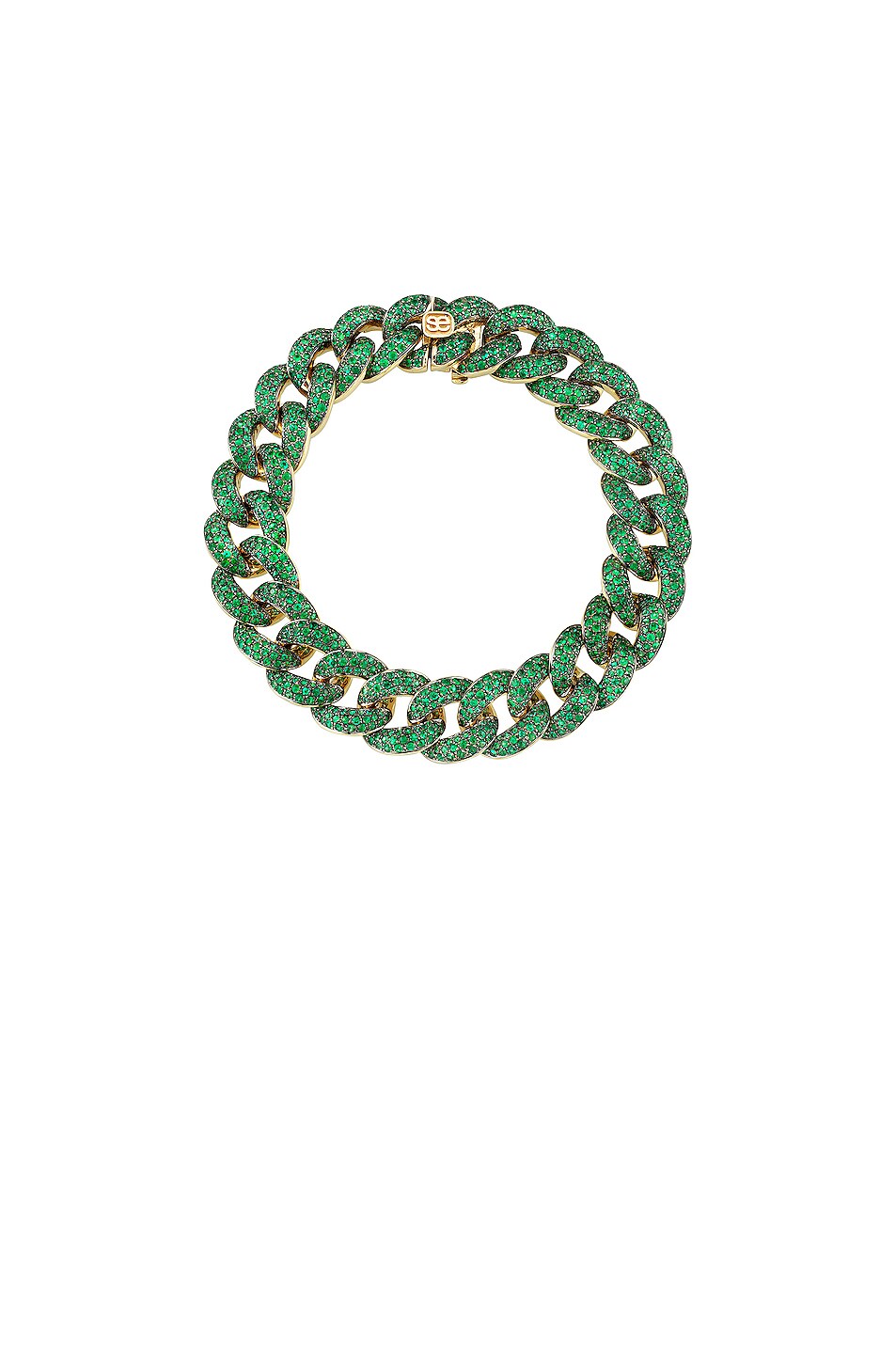 Image 1 of Sydney Evan Pave Link Bracelet in Emerald