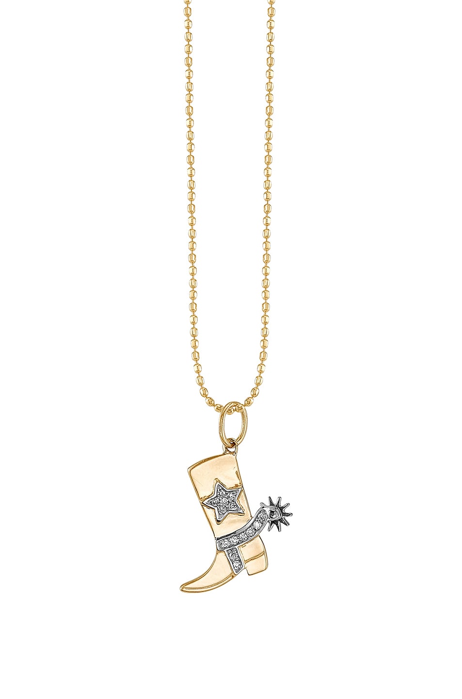 Image 1 of Sydney Evan Cowboy Boot Charm Necklace in 14K Gold