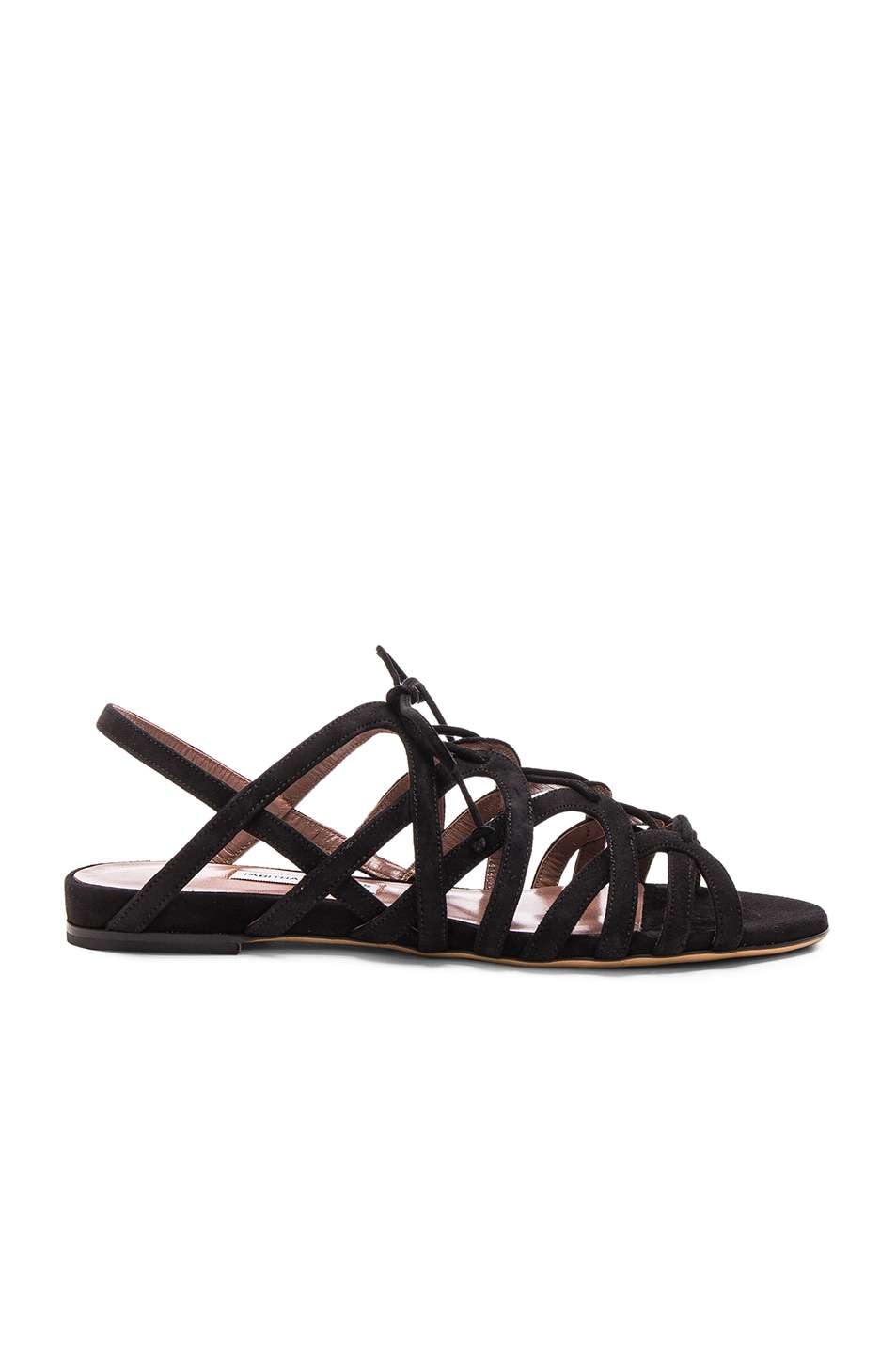 Image 1 of Tabitha Simmons Suede Emmie Sandals in Black Kidsuede