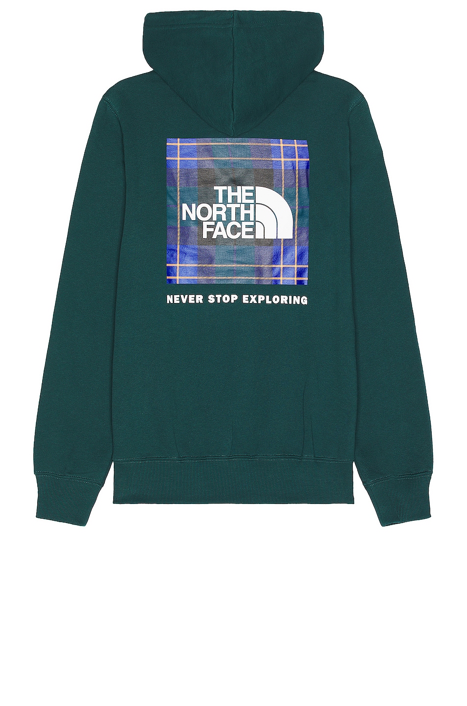 Image 1 of The North Face Printed Box NSE Hoodie in Ponderosa Green Medium Icon Plaid Print