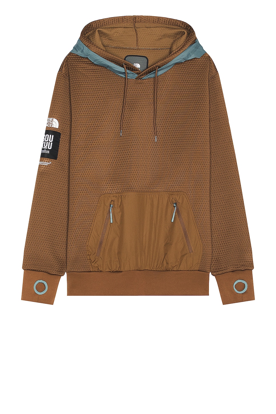 Image 1 of The North Face X Project U Dotknit Double Hoodie in Concrete Grey & Sepia Brown