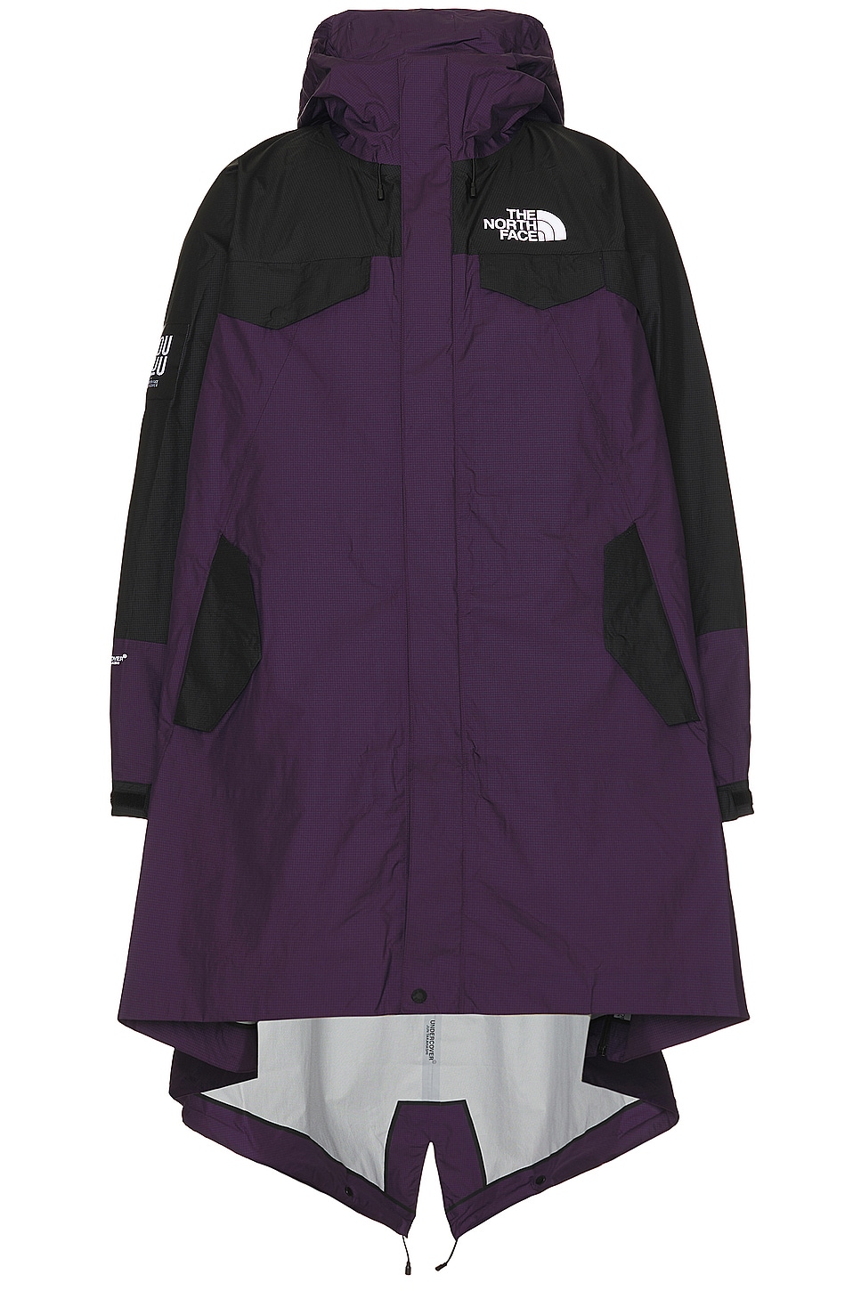 Image 1 of The North Face Soukuu Hike Packable Fishtail Shell Parka in Tnf Black & Purple Pennat