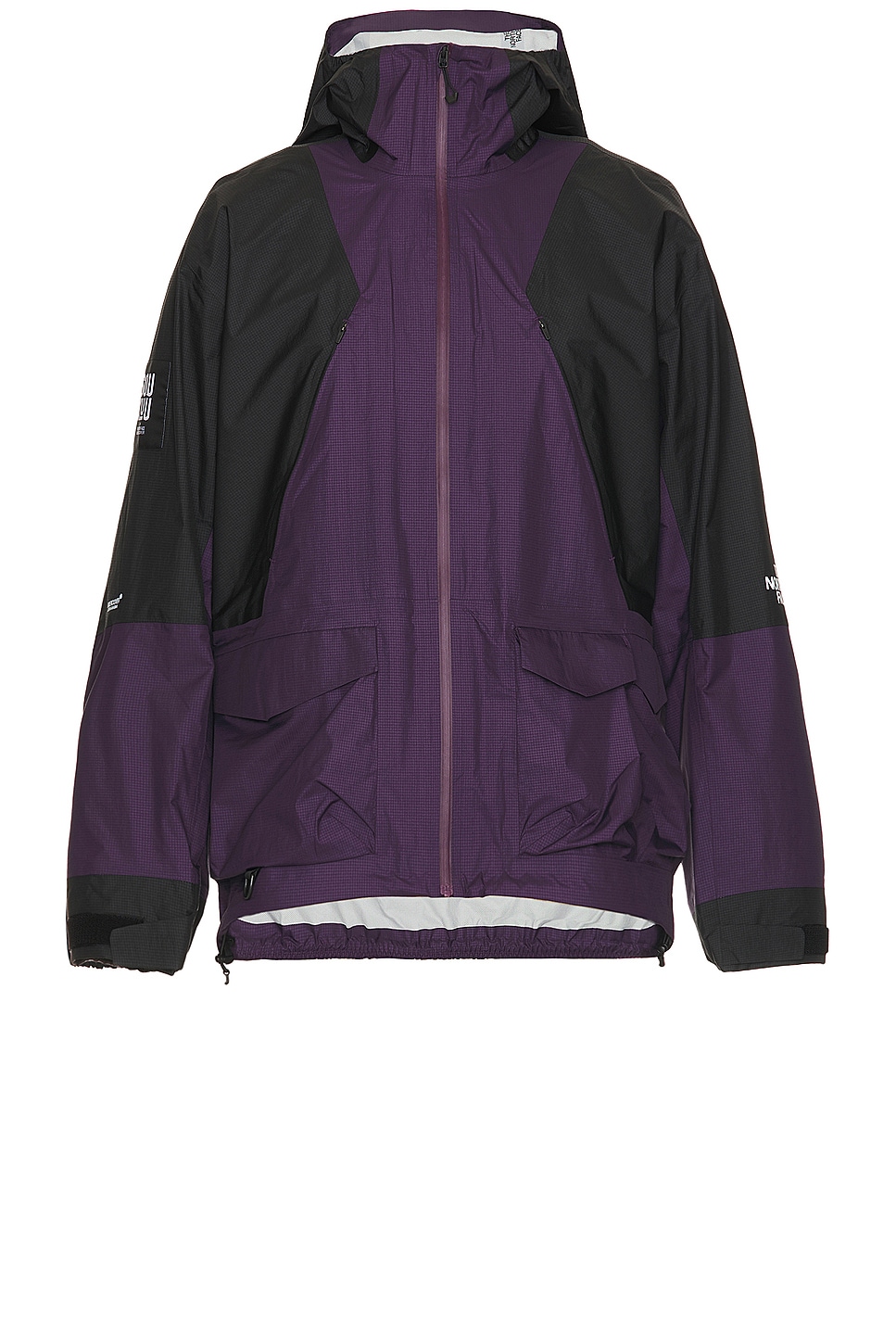 Image 1 of The North Face Soukuu Hike Packable Mountain Light Shell Jacket in Tnf Black & Purple Pennat