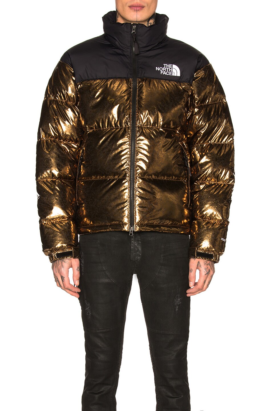 The north face 1996 retro nuptse vest in metallic copper