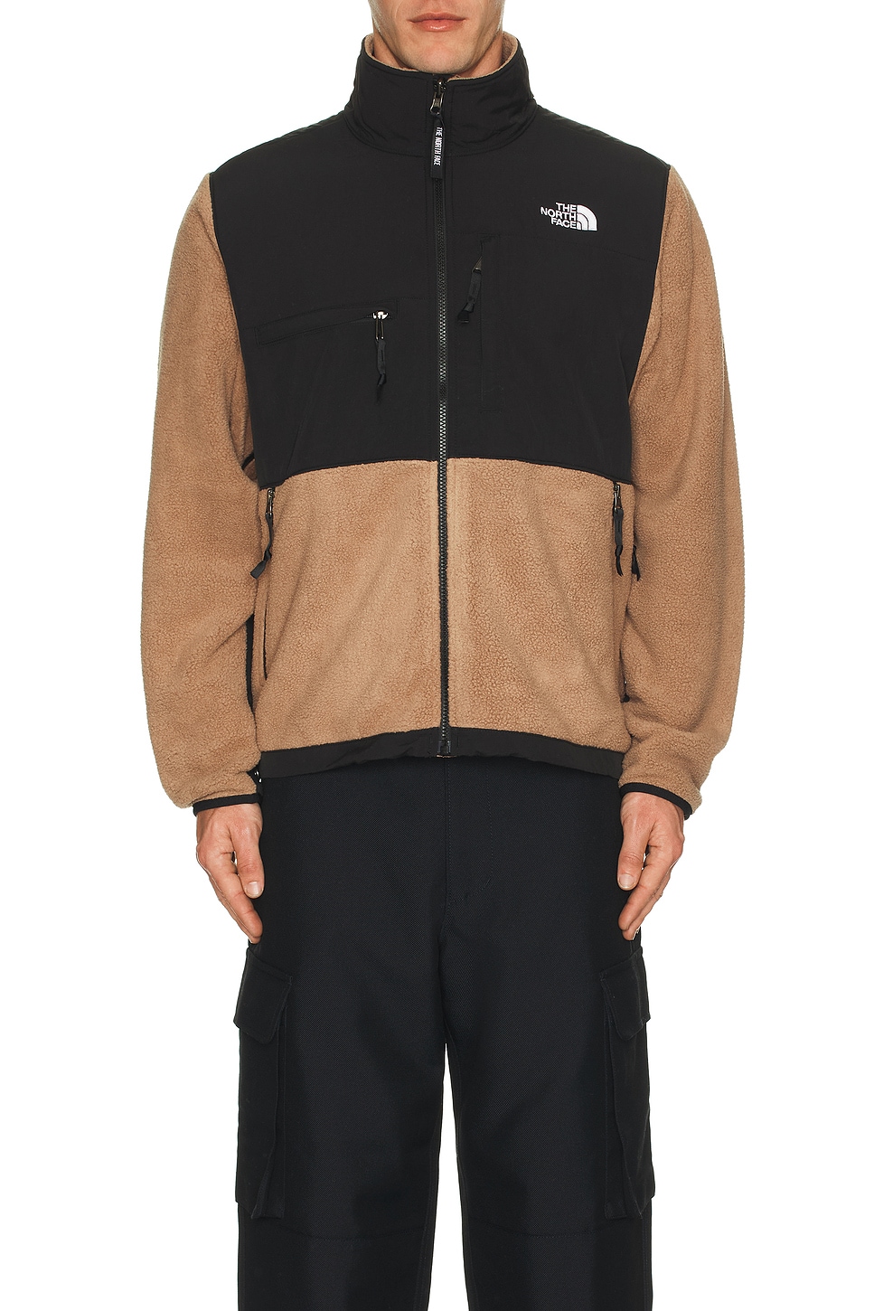 Image 1 of The North Face Retro Denali Jacket in Latte & TNF Black