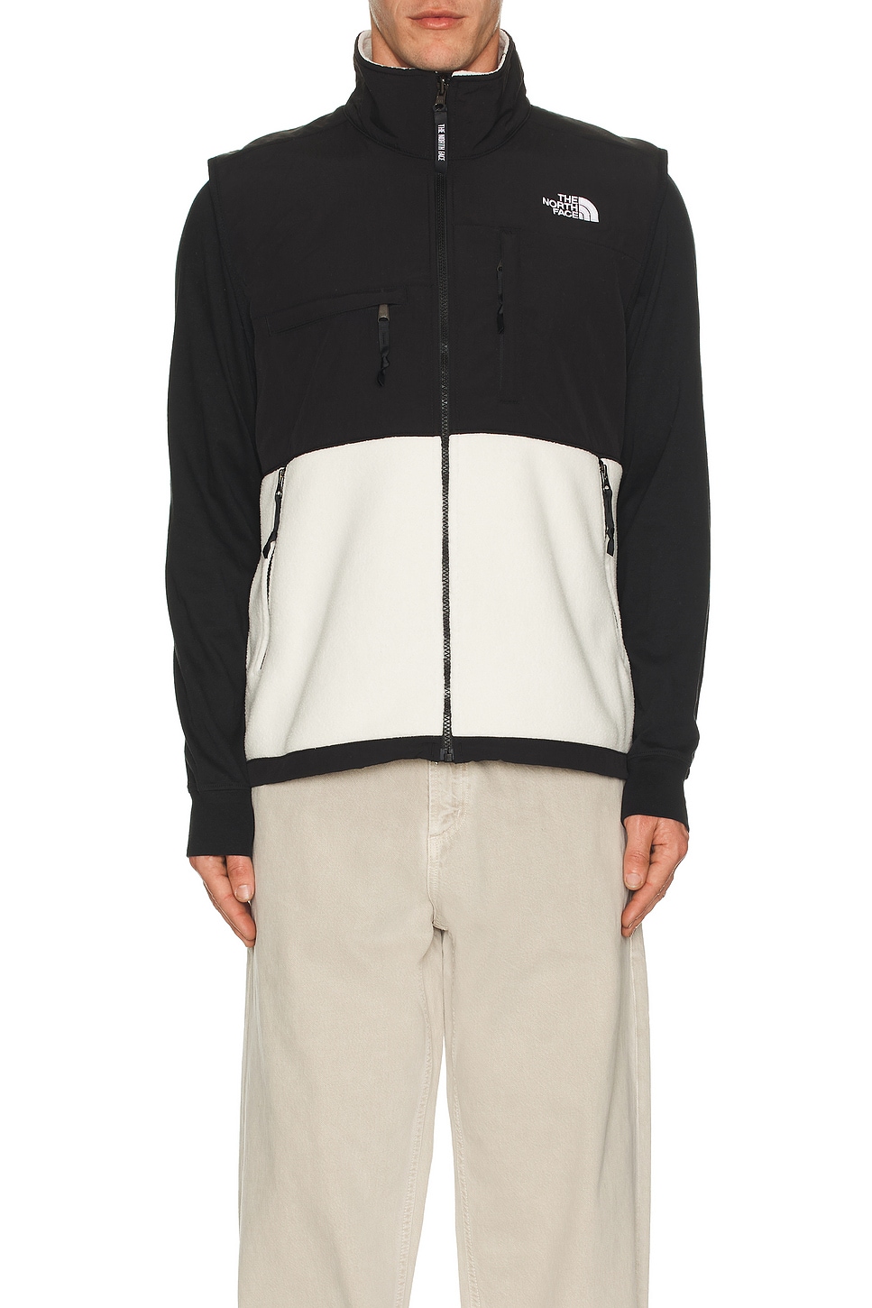 Image 1 of The North Face Retro Denali Vest in White Dune