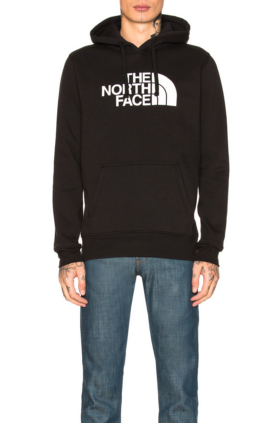Image 1 of The North Face Half Dome Pullover Hoodie in TNF Black & TNF White