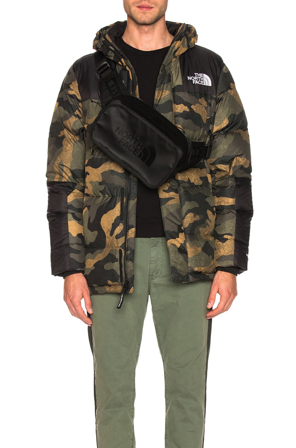 Image 1 of The North Face Deptford Down Jacket in Burnt Olive Green Waxed Camo Print