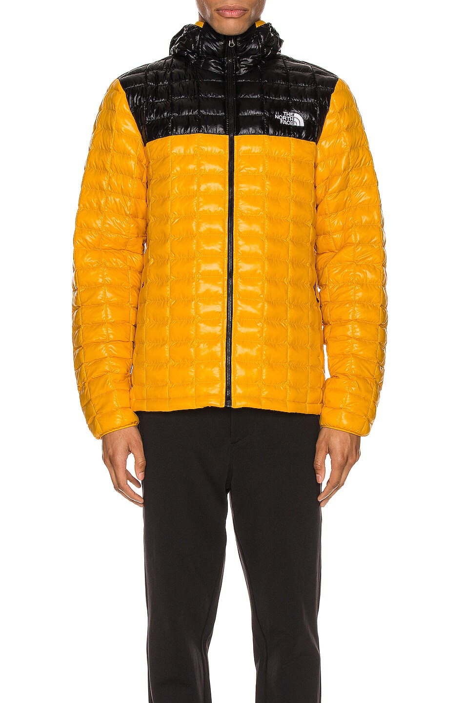 Image 1 of The North Face Thermoball Eco Hoodie in Summit Gold & TNF Black