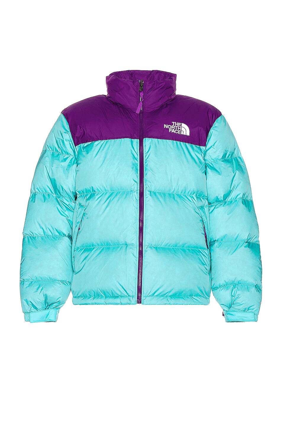 Image 1 of The North Face 1996 Retro Nuptse Jacket in Transantarctic Blue & Gravity Purple