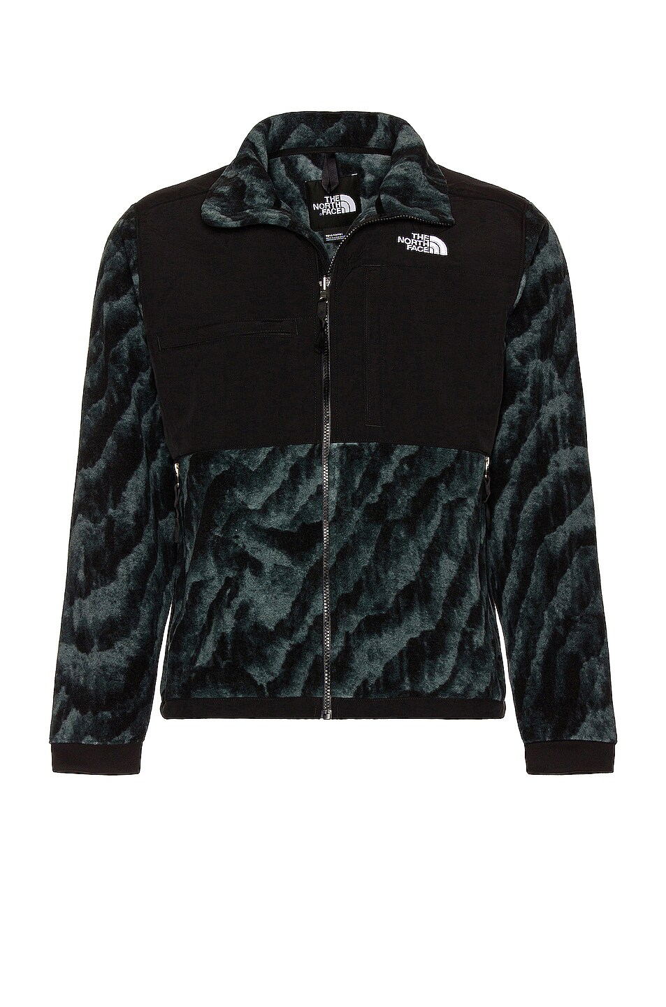 Image 1 of The North Face Printed Denali Jacket in Balsam Green Wooden Tiger Print