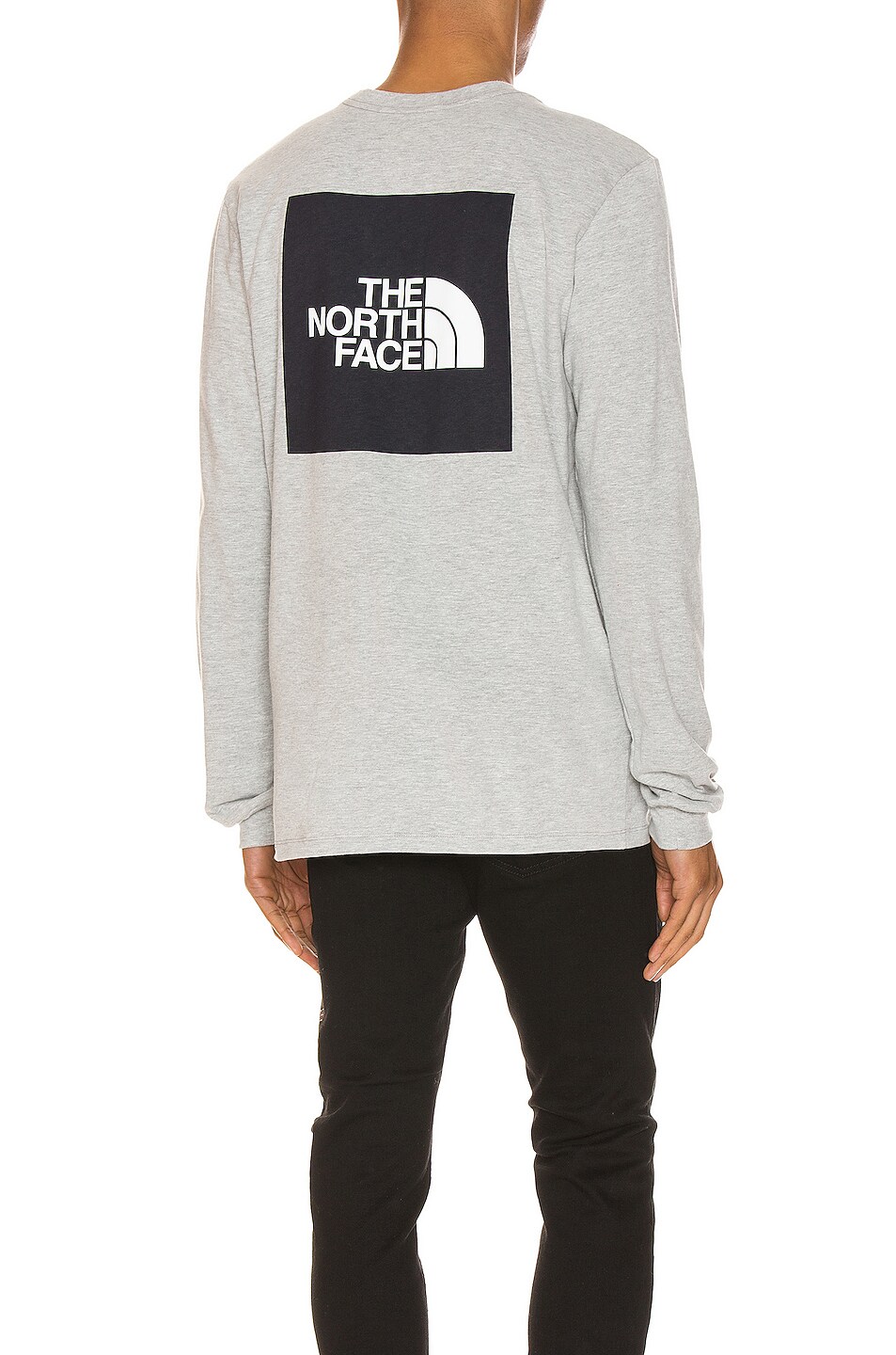 Image 1 of The North Face Long Sleeve Red Box Tee in TNF Light Grey Heather