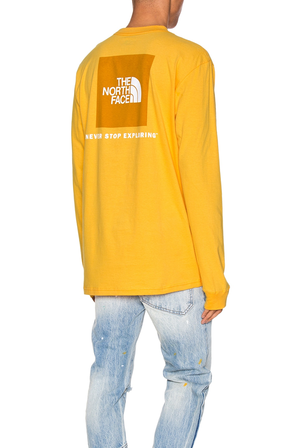 Image 1 of The North Face Long Sleeve Red Box Tee in TNF Yellow