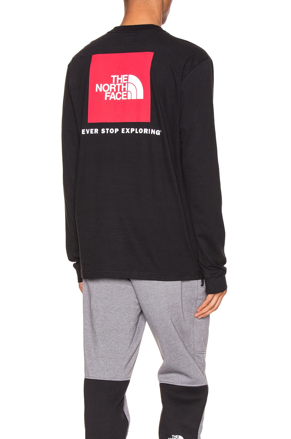 Image 1 of The North Face Long Sleeve Red Box Tee in TNF Black